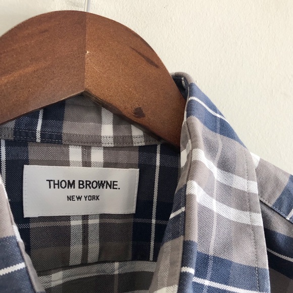 Thom Browne Plaid Button Down Shirt Size 2 / Med - Picture 4 of 7